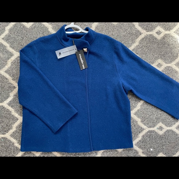 New Karl Lagerfeld Wool Blend Cape with Sleeves Size Extra Large - Picture 2 of 7